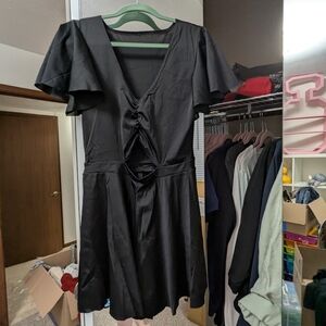 Blackmilk Black Flutter Sleeve Romper